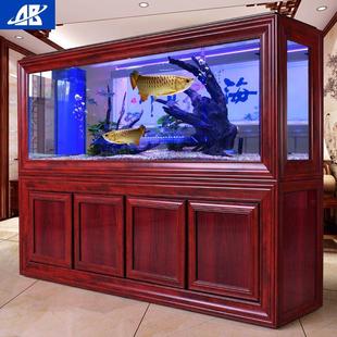 生态落地水族箱家用客厅大型隔断屏风免换水新款 中式 底过滤