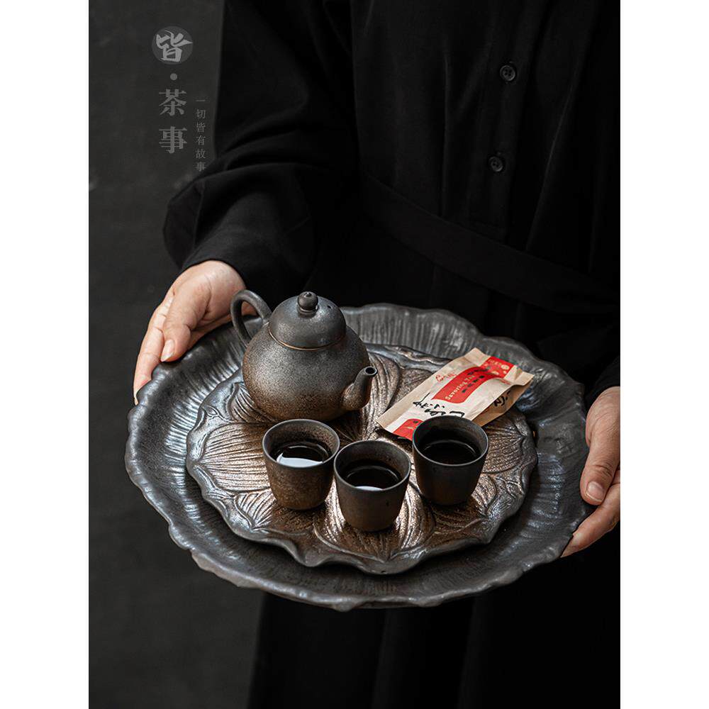 中式功夫茶具套装覆古小套带茶盘一壶三杯家用客厅办公室茶壶泡茶
