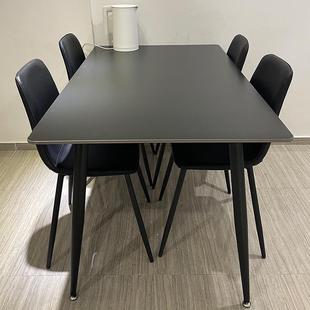 极简桌子 纯色岩板餐桌椅组合家用轻奢现代简约小户型网红饭桌意式