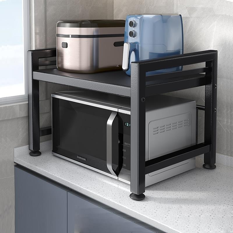 可伸缩厨房微波炉架子置物架多功能家用台面电饭锅烤箱收纳支架