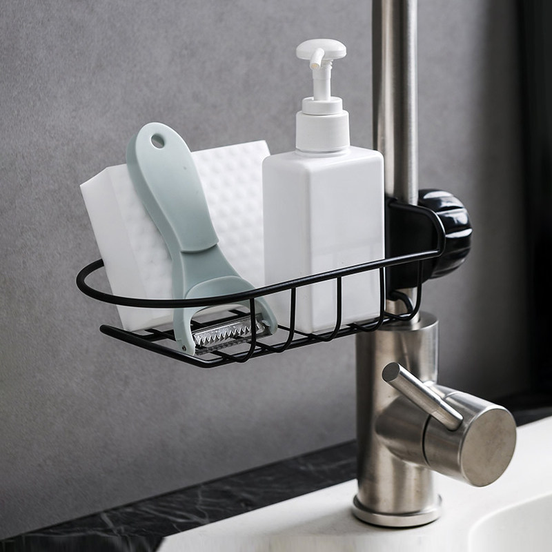 厨房不锈钢免打孔水龙头置物架洗碗池水槽沥水清洁用品海绵收纳篮,厨房/烹饪用具,龙头置物架,淘宝优惠券,粉丝福利购,淘宝优惠卷