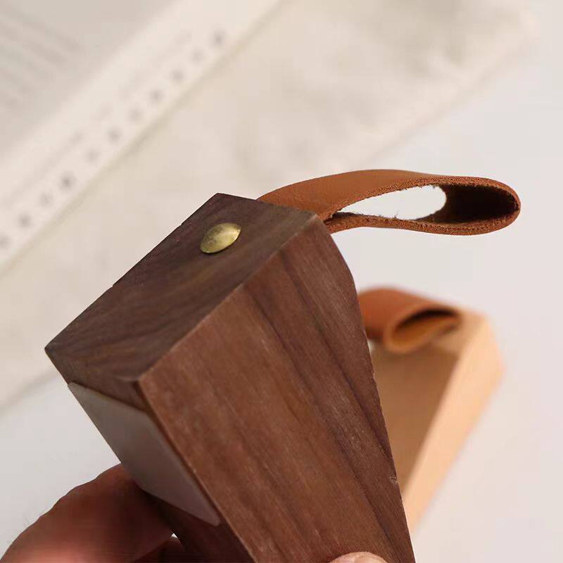木质创意阻门器酒店安全门挡皮质固定器宝宝安睡木头阻门器