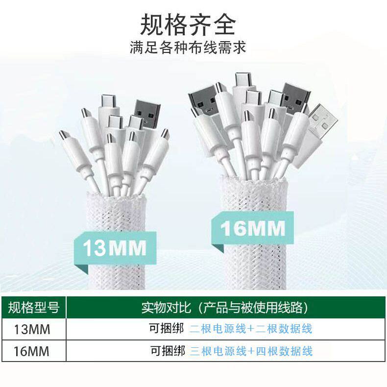 多功能电脑数据线集线器束线收纳神器绕线保护套线路整理遮丑配件