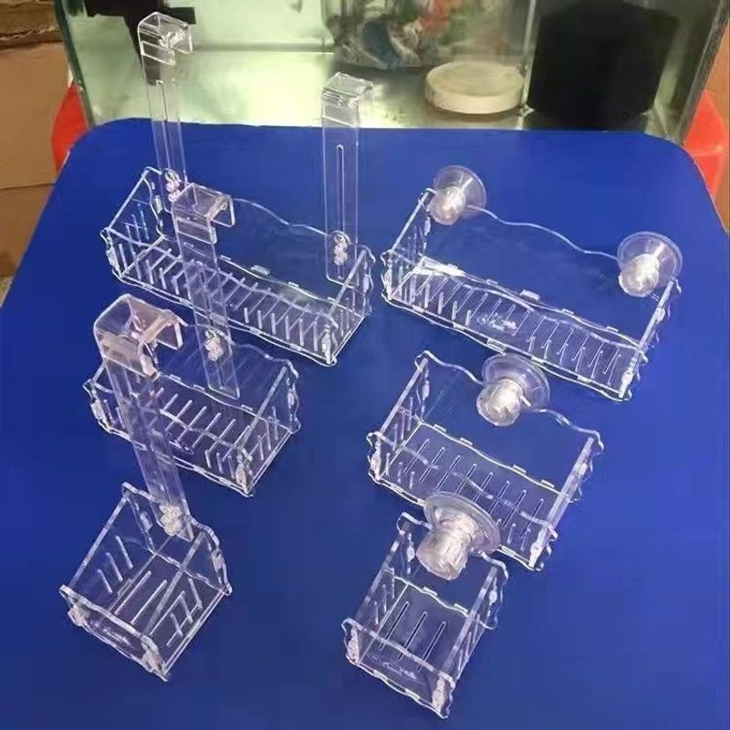 草缸鱼缸亚克力水草定植饲育杯盆种植器挂壁吸盘挂钩造景草装饰