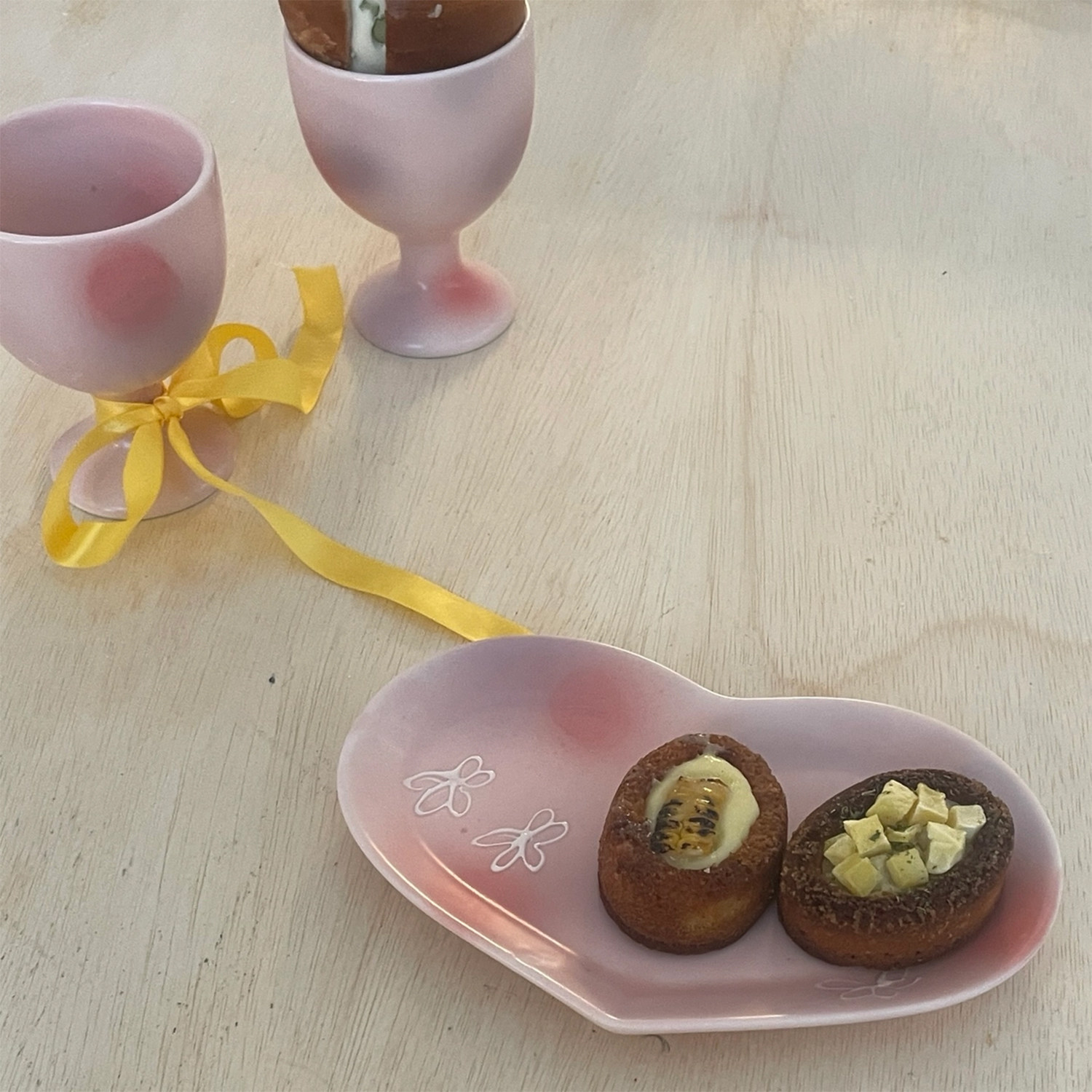 ABOAW简约粉色高脚茶杯陶瓷单杯小众设计感饮品杯