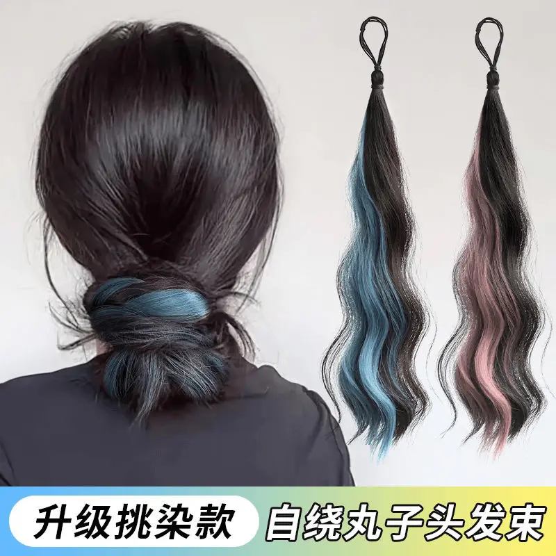 自绕发束丸子头假发发圈仿真发