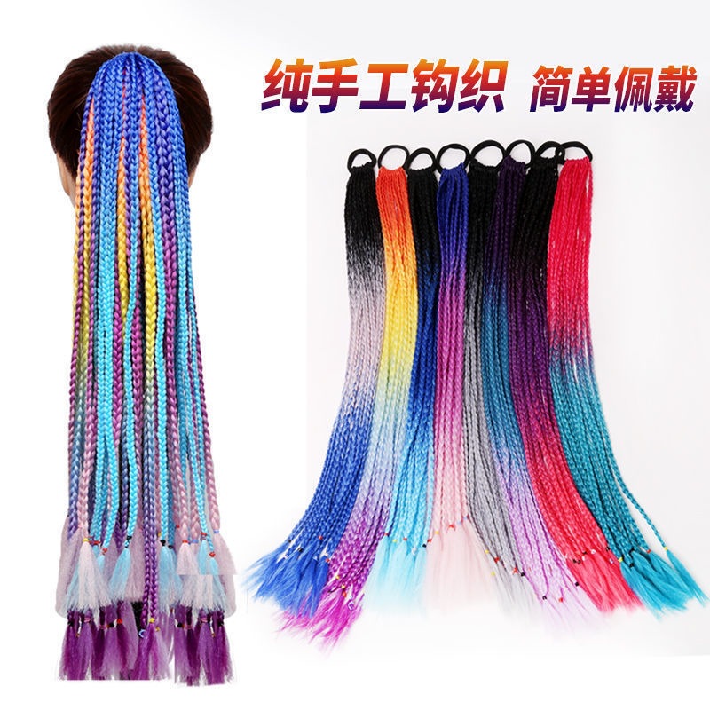 网红渐变脏辫假发双马尾女街舞嘻