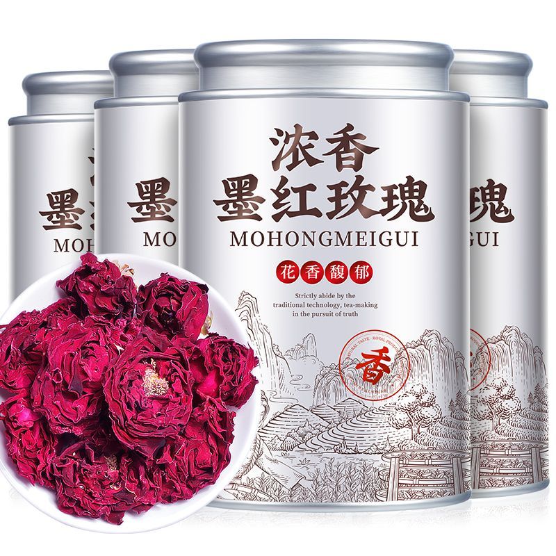 大朵墨红玫瑰花茶叶2026新花云南玫瑰无硫泡水喝一朵一杯花青素