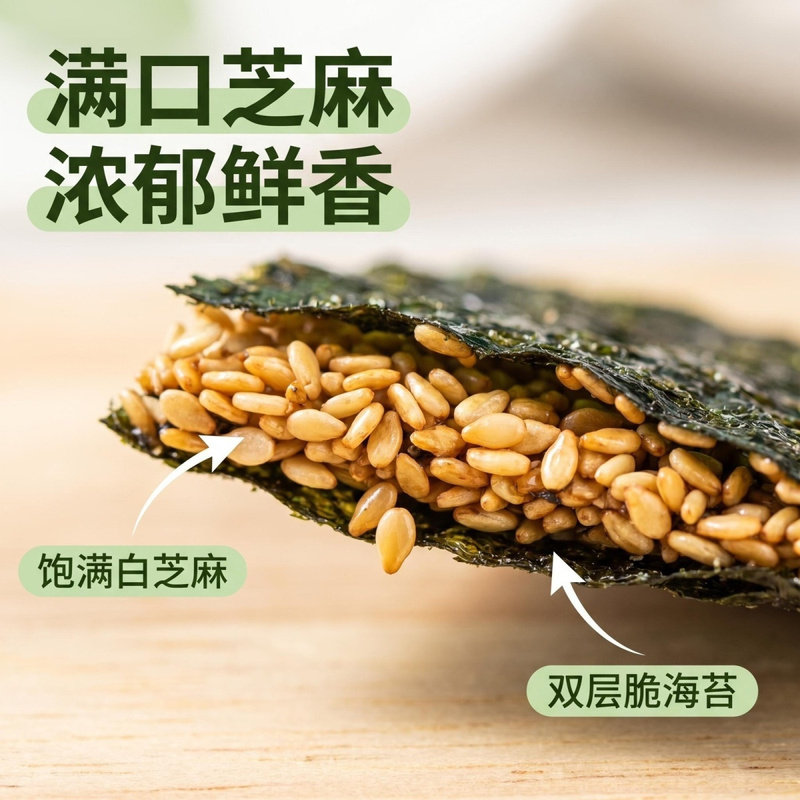 海苔夹心网红芝麻脆片袋装即食休海苔系列