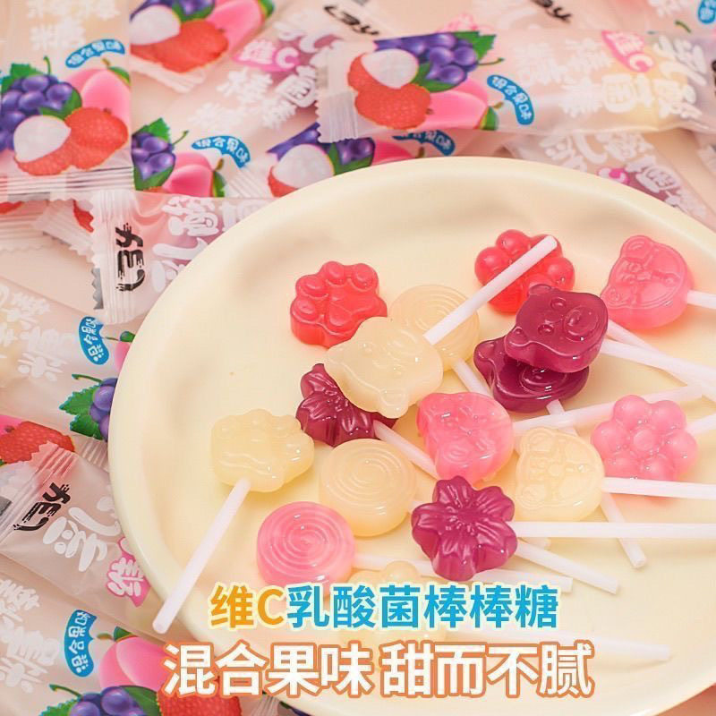 乳酸菌棒棒糖可爱水果猫爪糖果儿童零食节日礼物伴手礼硬糖批发