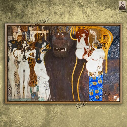 贝多芬雕带 Beethoven Frieze TheD Hostile Powers 油画 世界名