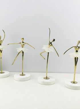 芭蕾舞蹈女孩摆件轻奢高档网红纯铜客厅H电视柜酒柜玄关样板间装