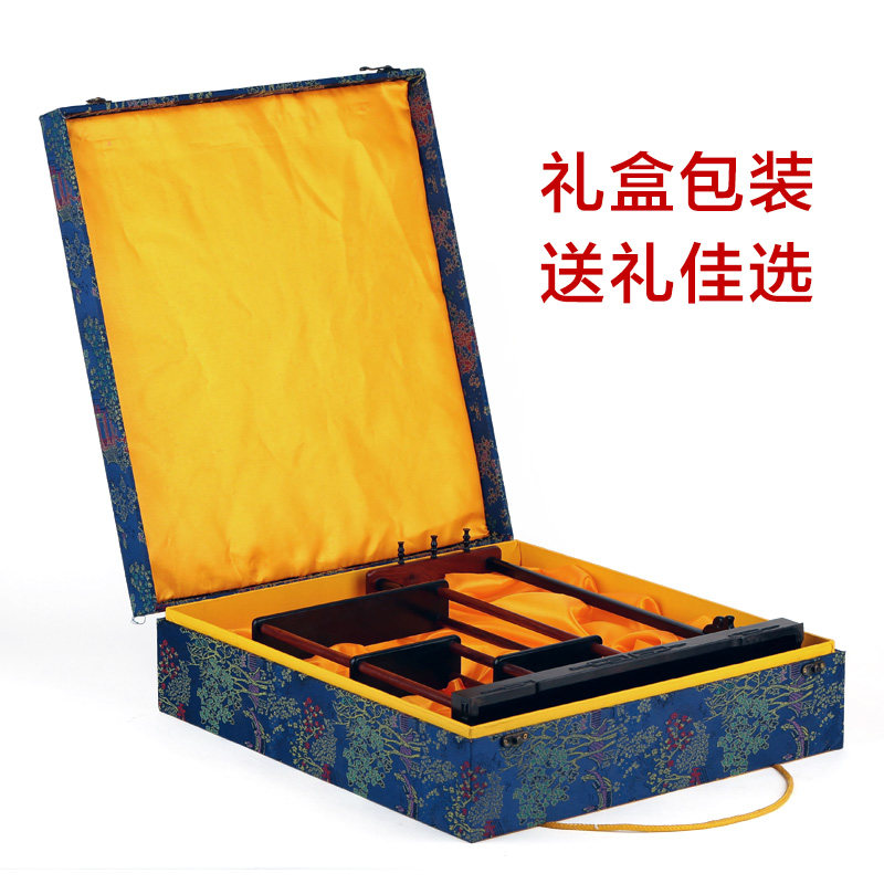 红木笔架a毛笔挂摆件 黑檀木雕刻明式毛笔架笔挂文房书法用品大号