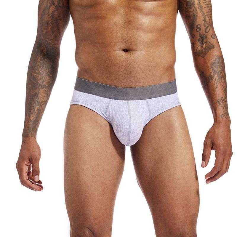 男士纯棉内裤低腰纯色三角裤夏季透气螺纹短裤弹力舒适紧身潮流,女士内衣/男士内衣/家居服,男三角内裤,淘宝优惠券,粉丝福利购,淘宝优惠卷