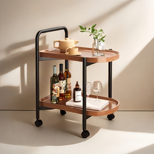可移动2024新款茶几小推车沙发边几小圆桌北欧简约餐车带轮置物架