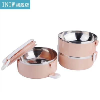极速New Stainless Steqel 3-Layer Thermal Lunch Box Stackable