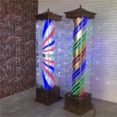 Led美发沙龙美容沙龙旋转灯欧洲覆古瓷砖覆盖防水落地灯理发Z店地