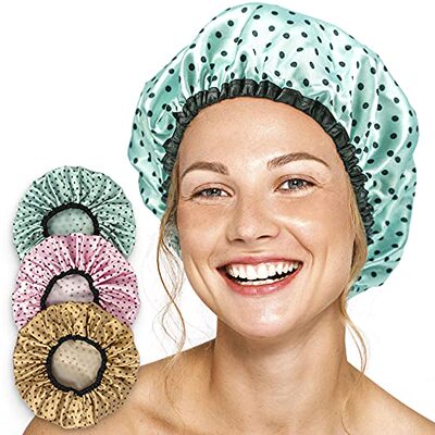 极速Shower Caps for Women 3 Pack in Different Colors Y- For