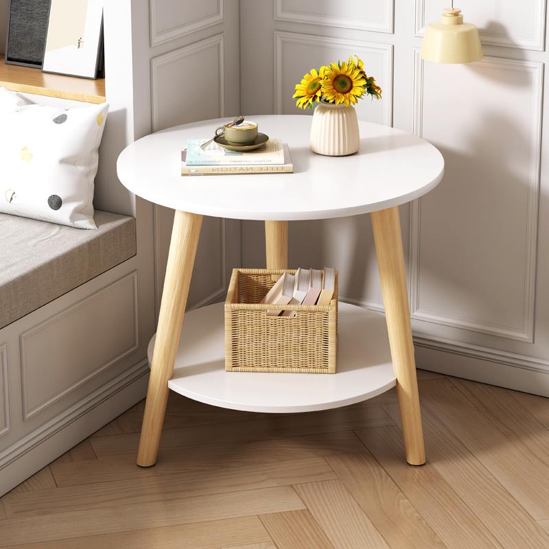 W6阳台小圆桌简易小桌子茶几家用卧室床头置物架简约小户型沙发边
