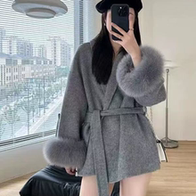【雪欧尼专享】秋冬新款高级感系带毛呢大衣女短款小个子2531