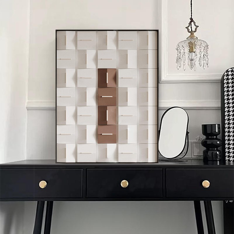 立体浮雕3D实物画手工砂岩玄关装饰画酒I店软装客厅木雕创意抽象图片