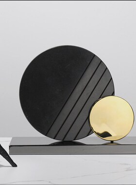 简约现代艺术创意软装饰品金属屏风家居桌P面摆件售楼处样板房