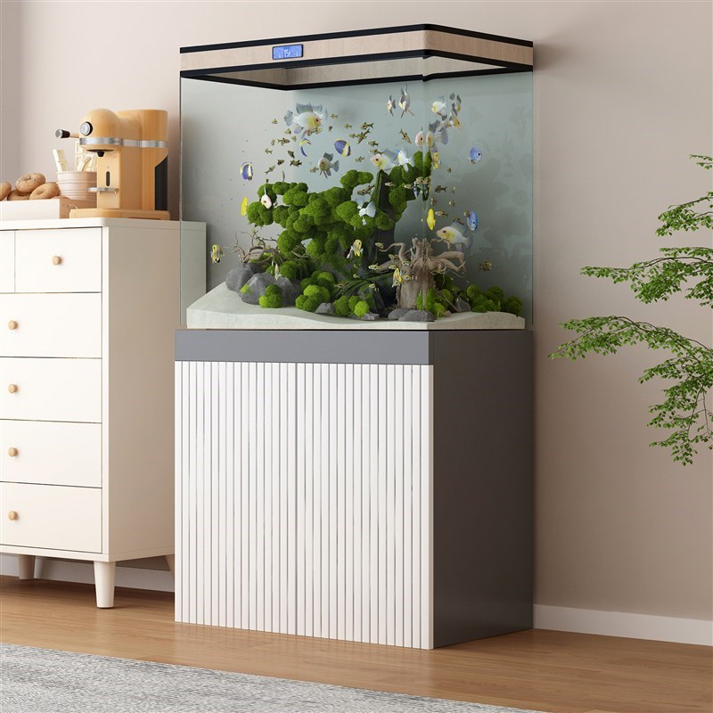 鱼缸底柜客厅h隔断玄关柜实木柜家用轻奢水族箱承重落地柜龟缸底