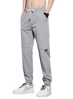 New Casual Pants Mens Spring and Summer CroppRed Pants Bund