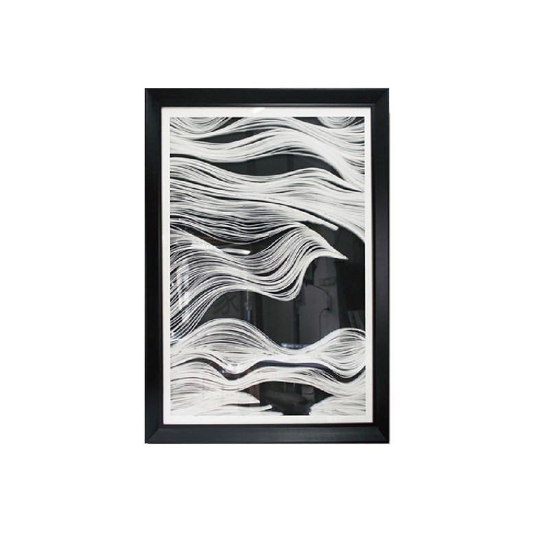 侘寂风轻奢现代简约黑白布艺w装饰画设计师选画样板房酒店别墅挂图片