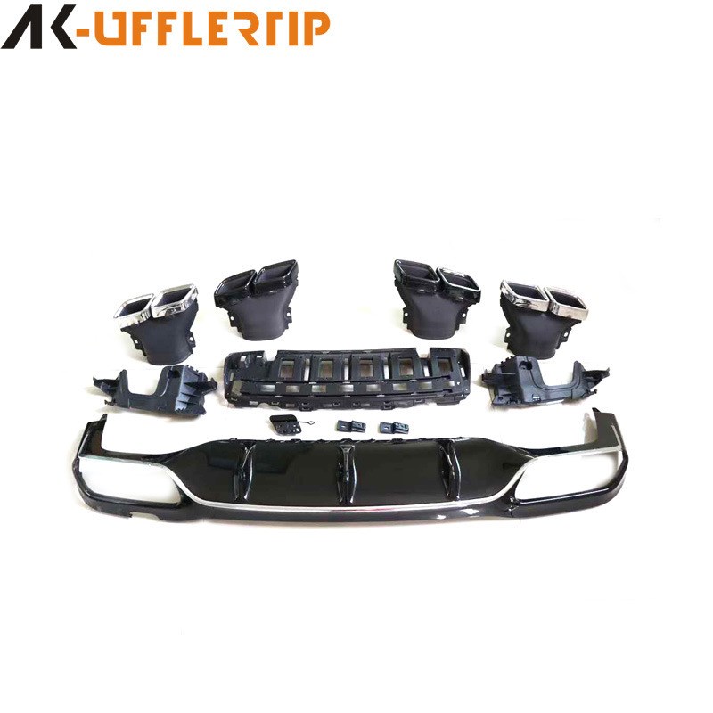 适用17-19奔弛E级E20r0E320E300改AME63四出方口尾喉排气尾嘴尾唇