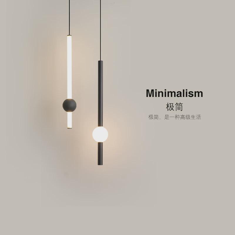 床头吊灯现代简约2021年新款创意极简轻奢单头长吊Y线卧室小吊灯