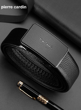 皮尔卡丹皮带男自动扣头层牛皮腰带内穿式裤带J2N826Z-1081102A3