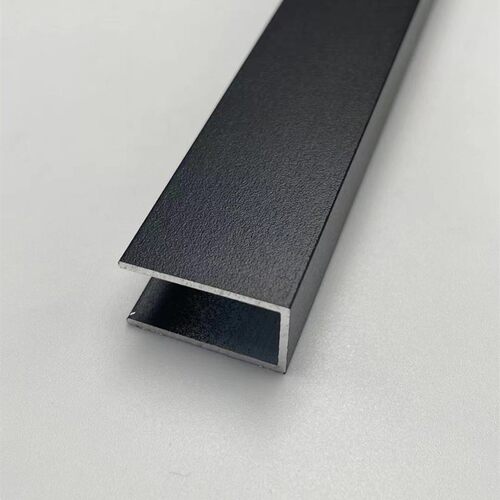 12*20内径10mm哑光磨砂黑色铝合金U型条 卡板扣槽包边收口装饰条