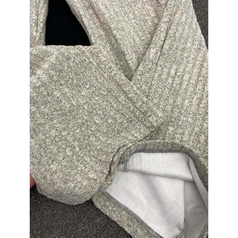 老钱风灰色条纹裤子20250807浅感宽松bf慵懒风松弛细休闲裤男重磅