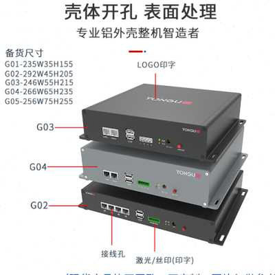 GOF铝型材机箱定做设备仪表盒电源盒控制器铝合金外壳线路板盒子