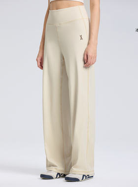 安欧兔高腰瑜伽长裤女 新款凉感轻薄防晒直筒裤休闲裤阔腿裤运动