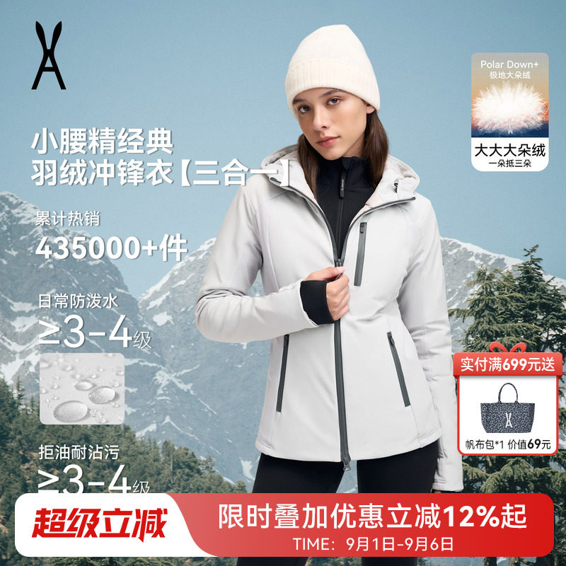 小腰精三合一羽绒软壳冲锋衣图片