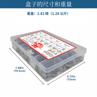跨境240pcs 英制美制304不锈钢六角头螺栓螺丝螺母套装组合