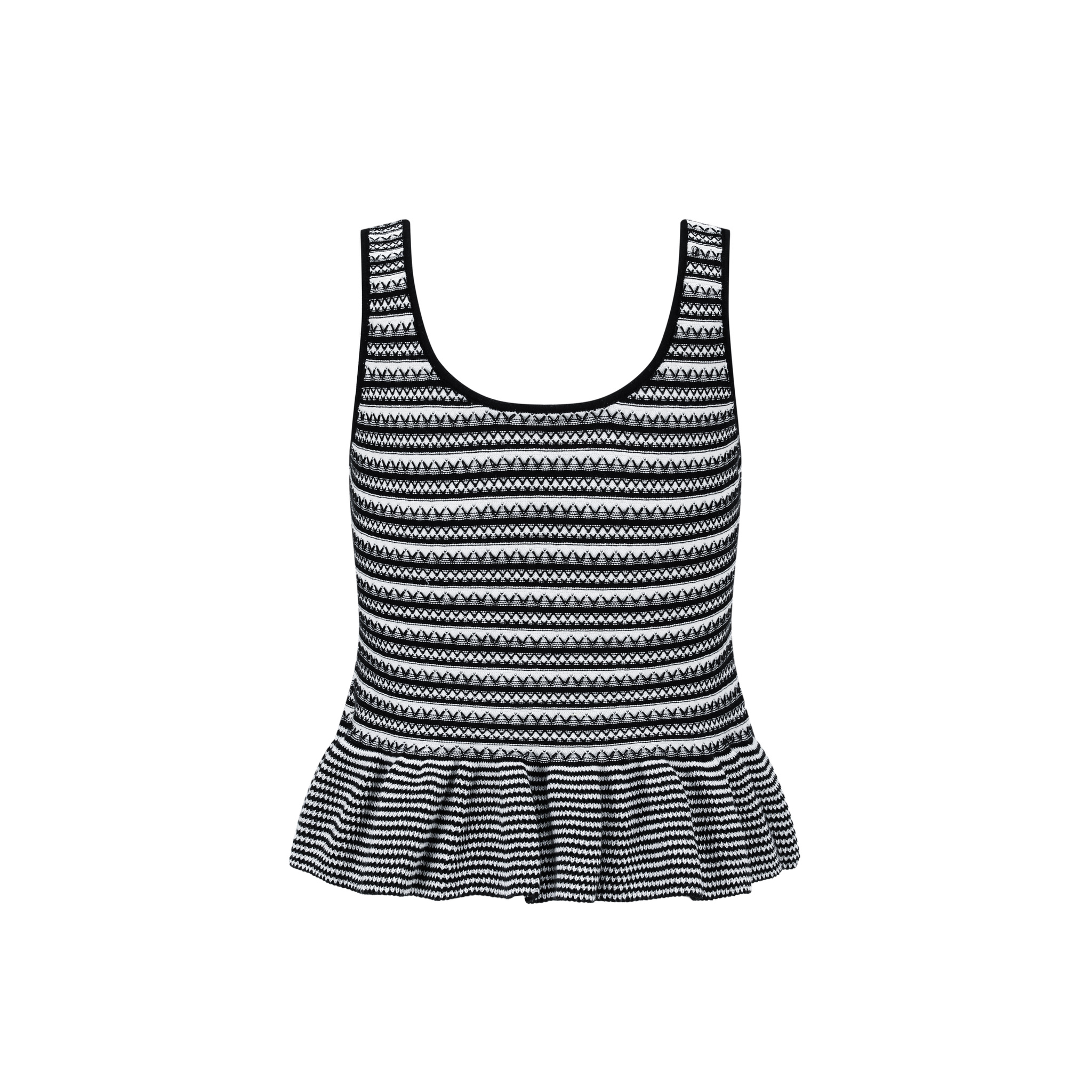 Striped Tank    条纹针织荷叶边背心