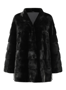 Black & White Aura Collection 夜影 × 雪落雅光水貂大衣外套