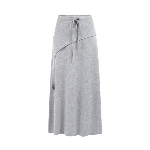 Soft Minimal Maxi Skirt 小暑晚风纯色分割帘弹力极简半身裙
