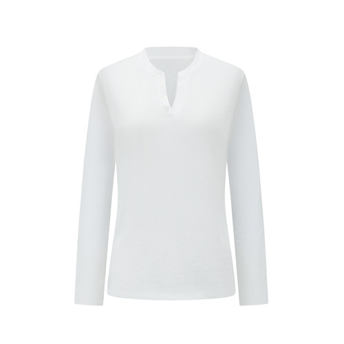 Everyday Henley Fitted T-Shirt 每日素色亨利领棉质基础长袖T恤