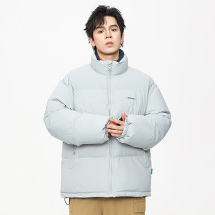 GTRG冬季新款鸭绒刺绣立领羽绒服潮牌百搭宽松防寒保暖面包服外套