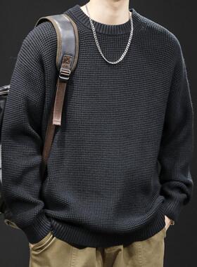 针织毛衣男冬季2025新款慵懒潮牌美式内搭宽松大码男士外套秋冬款