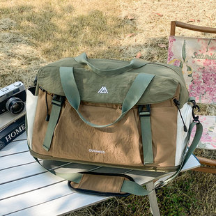 大容量短途旅行包女出差收纳行李袋轻便扩容斜挎手提运动健身包男