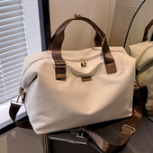 大容量帆布包时尚 短途旅行包女轻便外出行李袋旅游收纳健身手提包