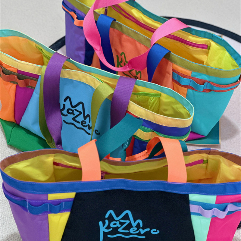 多巴胺彩色旅行包女手提轻便大容量通勤收纳行李袋防水运动健身包