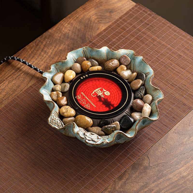 围炉煮茶中式黑晶k炉室内家用温茶具玻璃烤茶泡茶煮茶X炉烧水壶套