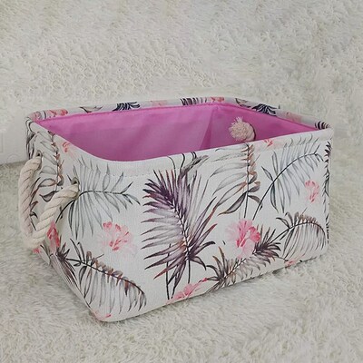 Large Laundry Basket rWaterproof Round Cotton Linen Collapsi