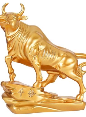 新款轻奢运势牛树m脂工艺品摆件家居装饰品办公室桌面酒柜